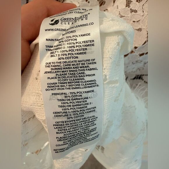 NWOT Self-Portrait WHITE LACE PEPLUM MIDI DRESS, size US4 - Picture 15 of 16